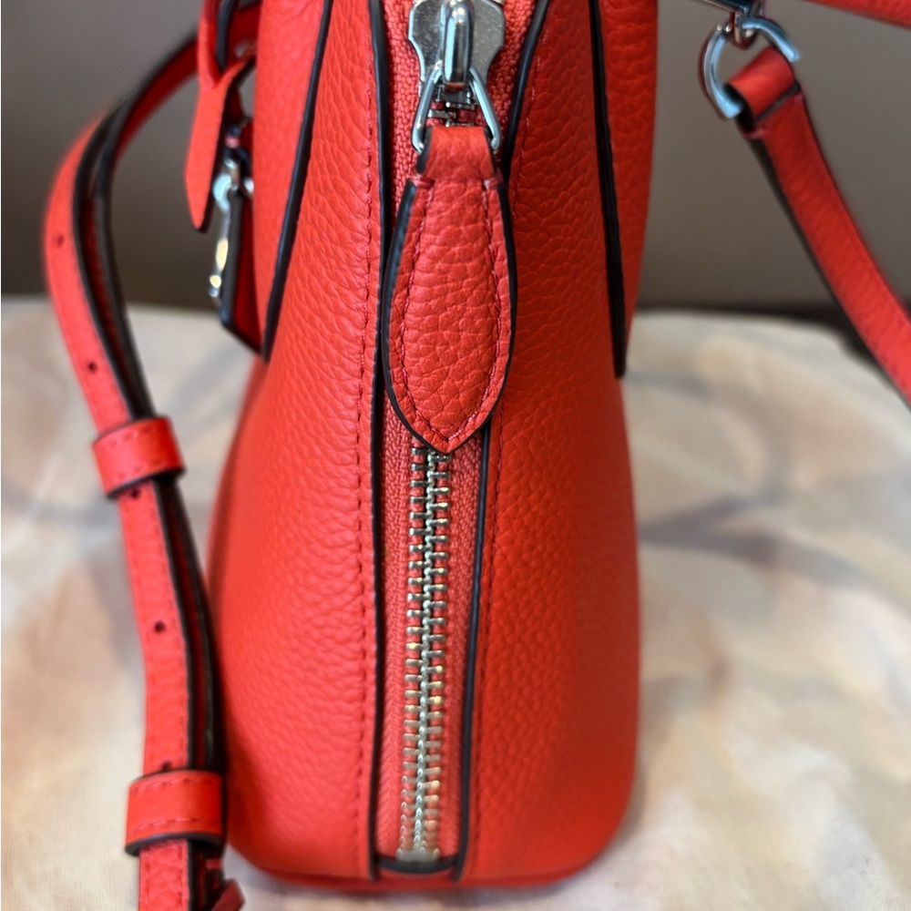 Tory Burch Poppy Red Leather Mini Bag - Picture 3 of 7